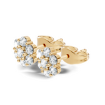 Gold Floral Cluster Design Round Lab Grown Diamond Gavyn Earring