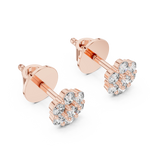 Gold 0 50Ct Round Cluster Lab Grown Diamond Stud Earrings