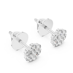 Gold 0 50Ct Round Cluster Lab Grown Diamond Stud Earrings