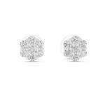 Gold 0 50Ct Round Cluster Lab Grown Diamond Stud Earrings