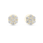 Gold 0 50Ct Round Cluster Lab Grown Diamond Stud Earrings