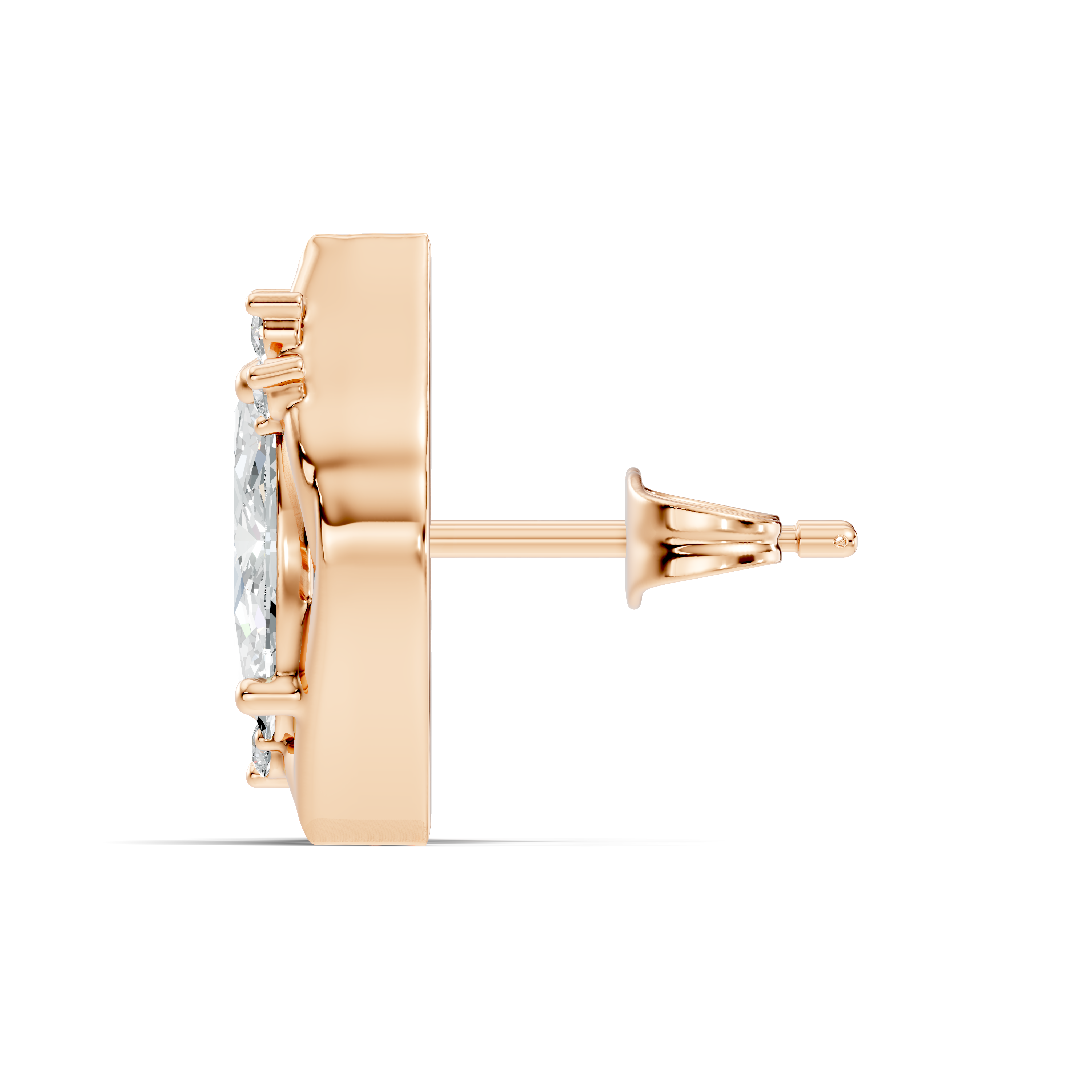 Gold 2Ct Swirl Petal Leaf Marquise Lab Grown Diamond Helix Earring