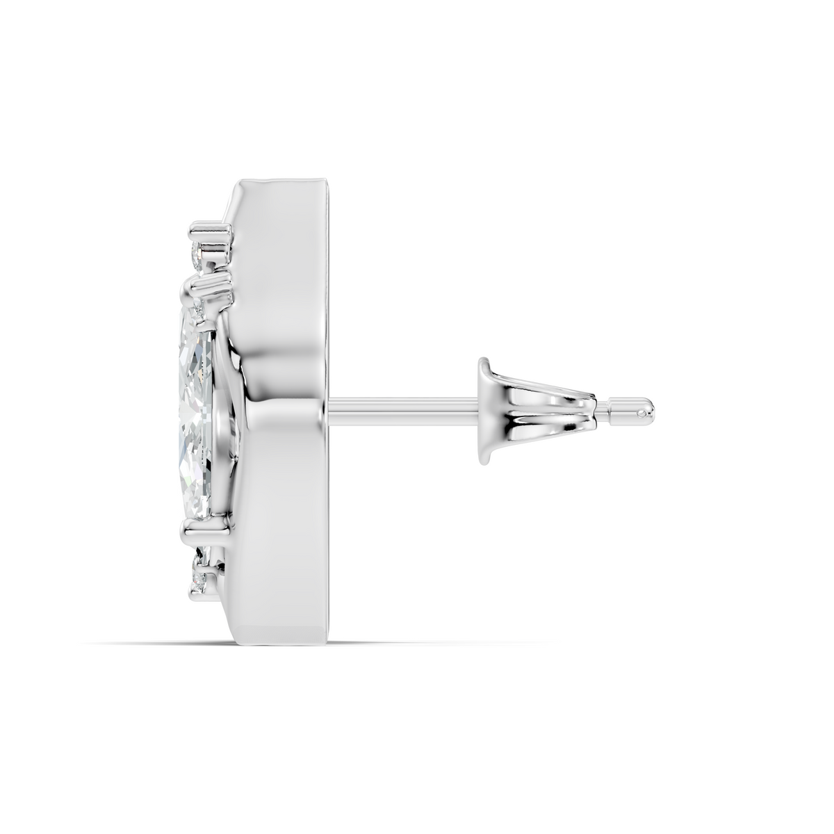 Gold 2Ct Swirl Petal Leaf Marquise Lab Grown Diamond Helix Earring