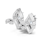 Gold 2Ct Swirl Petal Leaf Marquise Lab Grown Diamond Helix Earring