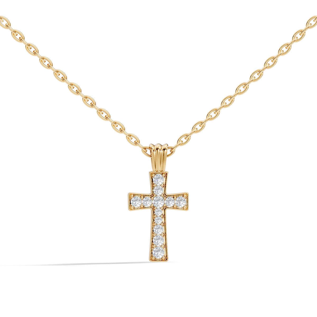 Gold Channel Setting Round Lab Grown Diamond Zynel Pendant