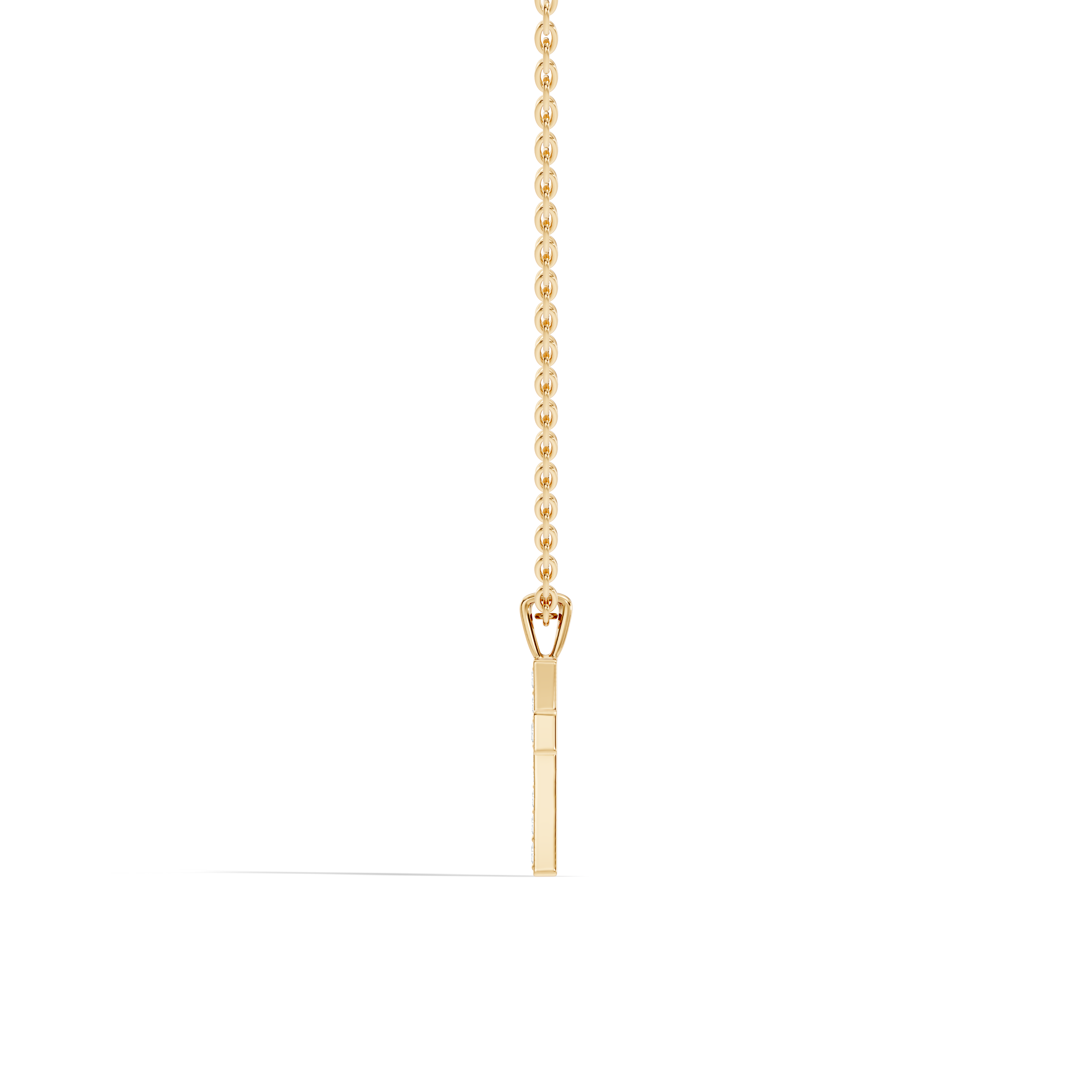Gold Channel Setting Round Lab Grown Diamond Zynel Pendant