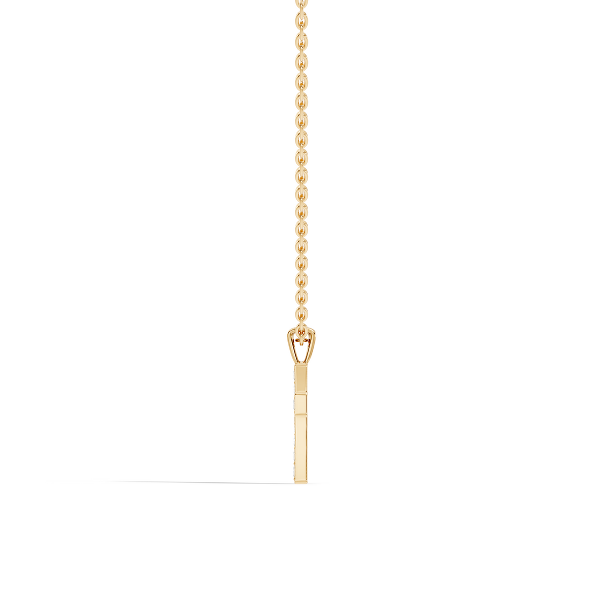 Gold Channel Setting Round Lab Grown Diamond Zynel Pendant