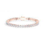 Rose Gold 7Ct Tennis Heart Lab Grown Diamond Xyrene Bracelet