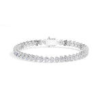 White Gold 7Ct Tennis Heart Lab Grown Diamond Xyrene Bracelet