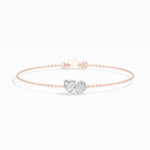 Heart & Pear Lab Grown Diamond Toi-et-Moi Chain Amora Bracelet