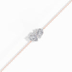 Heart & Pear Lab Grown Diamond Toi-et-Moi Chain Amora Bracelet