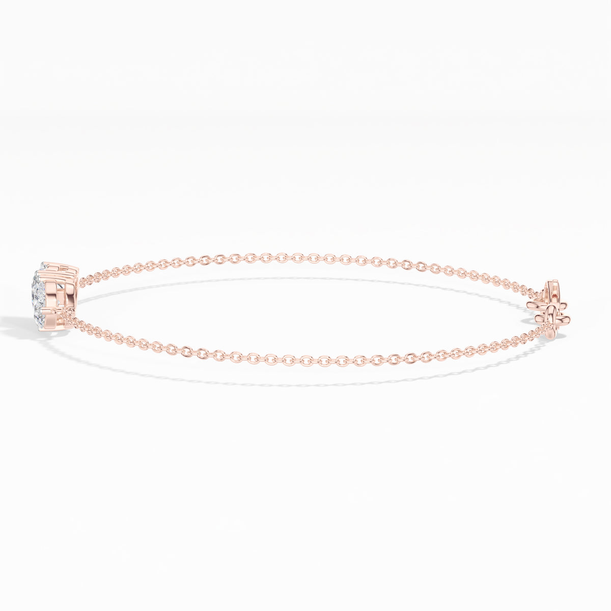 Heart & Pear Lab Grown Diamond Toi-et-Moi Chain Amora Bracelet
