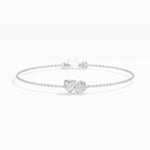 Heart & Pear Lab Grown Diamond Toi-et-Moi Chain Amora Bracelet
