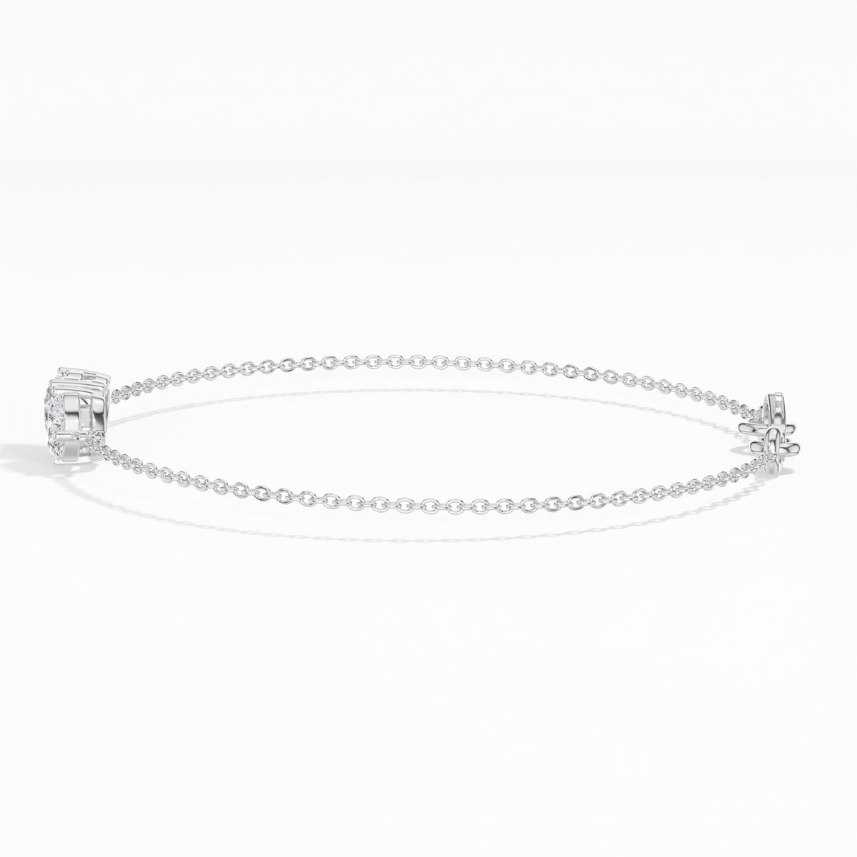 Heart & Pear Lab Grown Diamond Toi-et-Moi Chain Amora Bracelet