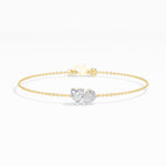 Heart & Pear Lab Grown Diamond Toi-et-Moi Chain Amora Bracelet