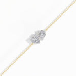 Heart & Pear Lab Grown Diamond Toi-et-Moi Chain Amora Bracelet