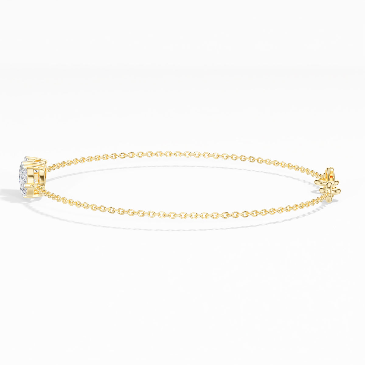 Heart & Pear Lab Grown Diamond Toi-et-Moi Chain Amora Bracelet