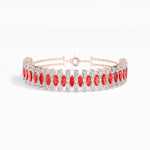 Marquise Ruby Lab Grown Diamond Statement Coralie Bracelet