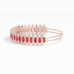 Marquise Ruby Lab Grown Diamond Statement Coralie Bracelet