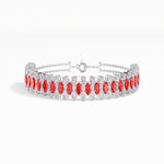 Marquise Ruby Lab Grown Diamond Statement Coralie Bracelet