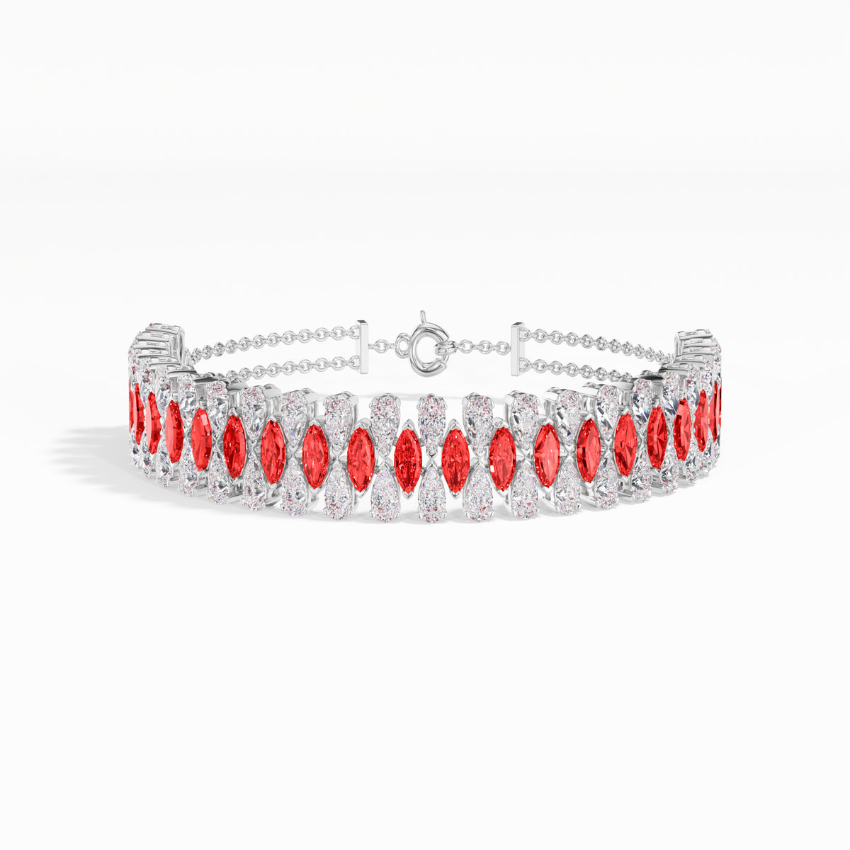 Marquise Ruby Lab Grown Diamond Statement Coralie Bracelet