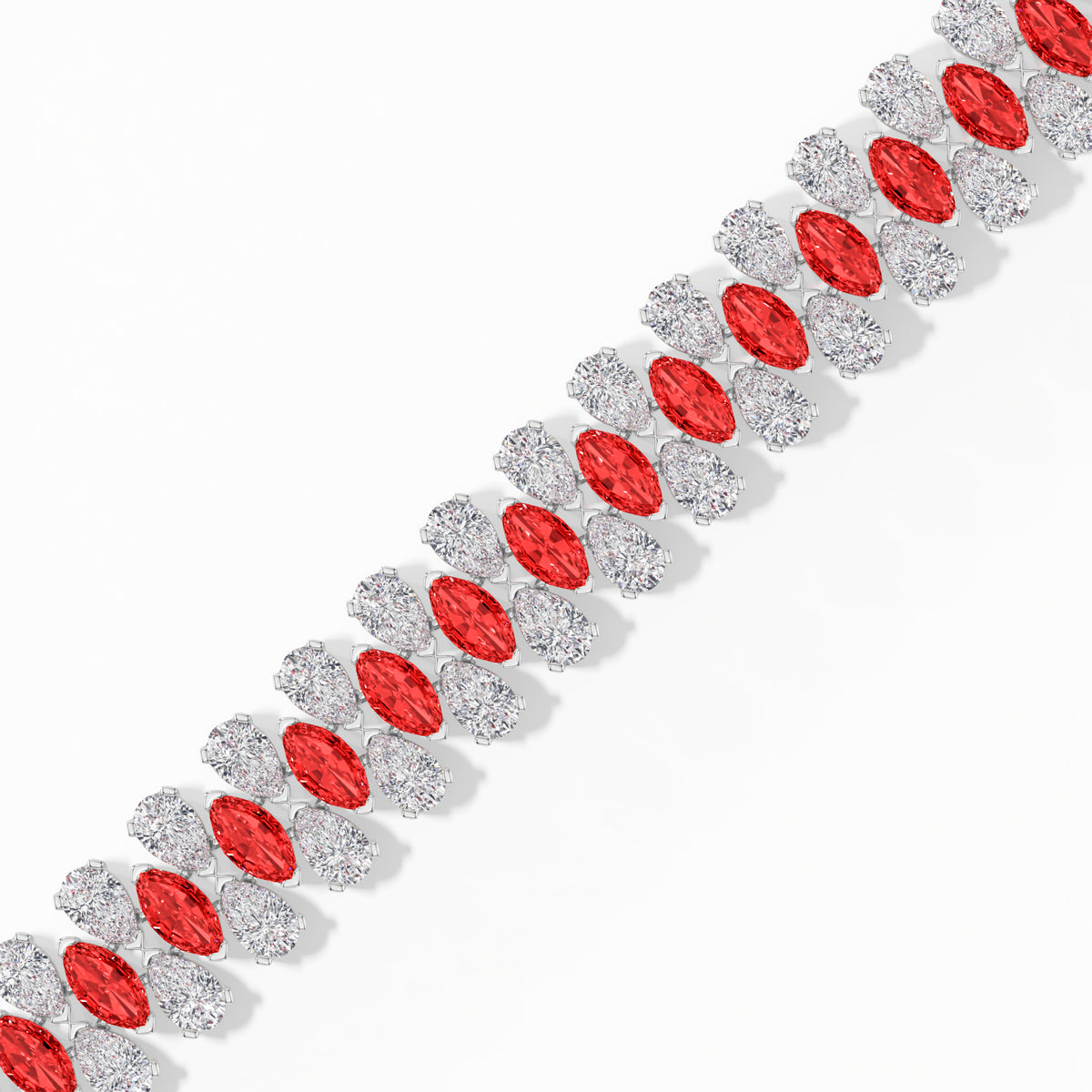 Marquise Ruby Lab Grown Diamond Statement Coralie Bracelet