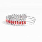 Marquise Ruby Lab Grown Diamond Statement Coralie Bracelet