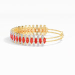 Marquise Ruby Lab Grown Diamond Statement Coralie Bracelet