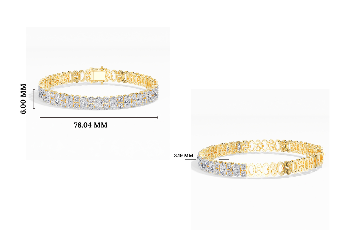Oval Lab Grown Diamond Statement Ilaria Bracelet 