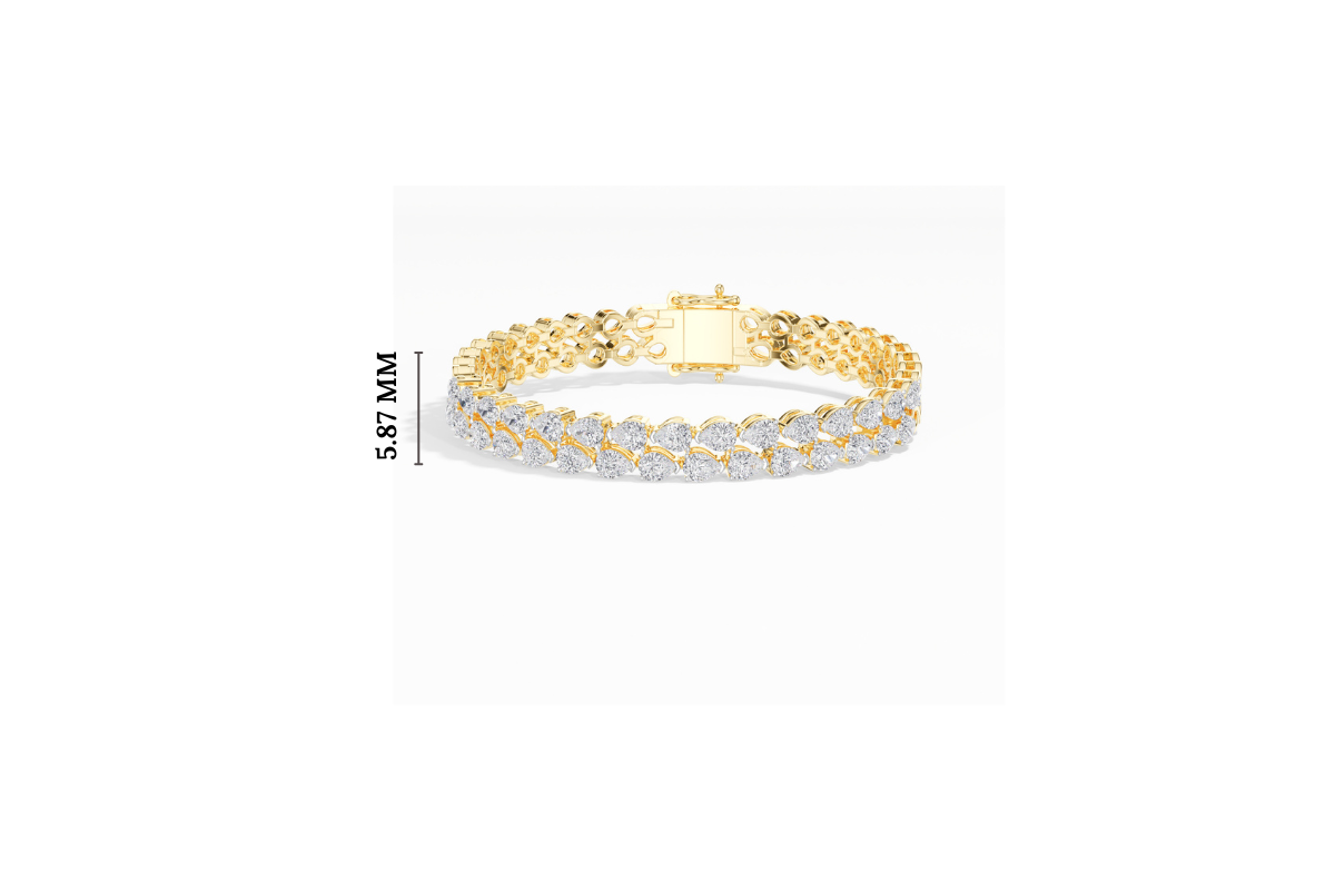 Pear Lab Grown Diamond Cluster Tennis Lumora Bracelet 