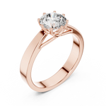 Gold 1Ct Round 8 Prong Solitaire Lab Grown Diamond Ring