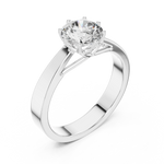 Gold 1Ct Round 8 Prong Solitaire Lab Grown Diamond Ring