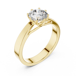Gold 1Ct Round 8 Prong Solitaire Lab Grown Diamond Ring