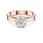 Gold 1Ct Round 8 Prong Solitaire Lab Grown Diamond Ring