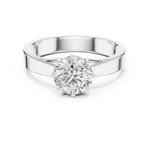 Gold 1Ct Round 8 Prong Solitaire Lab Grown Diamond Ring