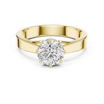 Gold 1Ct Round 8 Prong Solitaire Lab Grown Diamond Ring