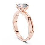 Gold 1Ct Round Four Prong Solitaire Lab Grown Diamond Ring