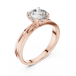 Gold 1Ct Round Four Prong Solitaire Lab Grown Diamond Ring