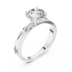 Gold 1Ct Round Four Prong Solitaire Lab Grown Diamond Ring