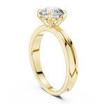 Gold 1Ct Round Four Prong Solitaire Lab Grown Diamond Ring