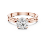 Gold 1Ct Round Four Prong Solitaire Lab Grown Diamond Ring