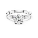 Gold 1Ct Round Four Prong Solitaire Lab Grown Diamond Ring