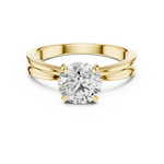 Gold 1Ct Round Four Prong Solitaire Lab Grown Diamond Ring