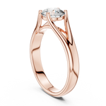 Gold 1Ct Round V Split Shank Solitaire Lab Grown Diamond Torian Ring