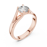 Gold 1Ct Round V Split Shank Solitaire Lab Grown Diamond Torian Ring