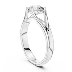 Gold 1Ct Round V Split Shank Solitaire Lab Grown Diamond Torian Ring