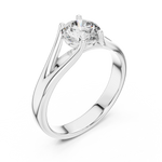 Gold 1Ct Round V Split Shank Solitaire Lab Grown Diamond Torian Ring