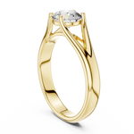 Gold 1Ct Round V Split Shank Solitaire Lab Grown Diamond Torian Ring