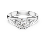 Gold 1Ct Round V Split Shank Solitaire Lab Grown Diamond Torian Ring
