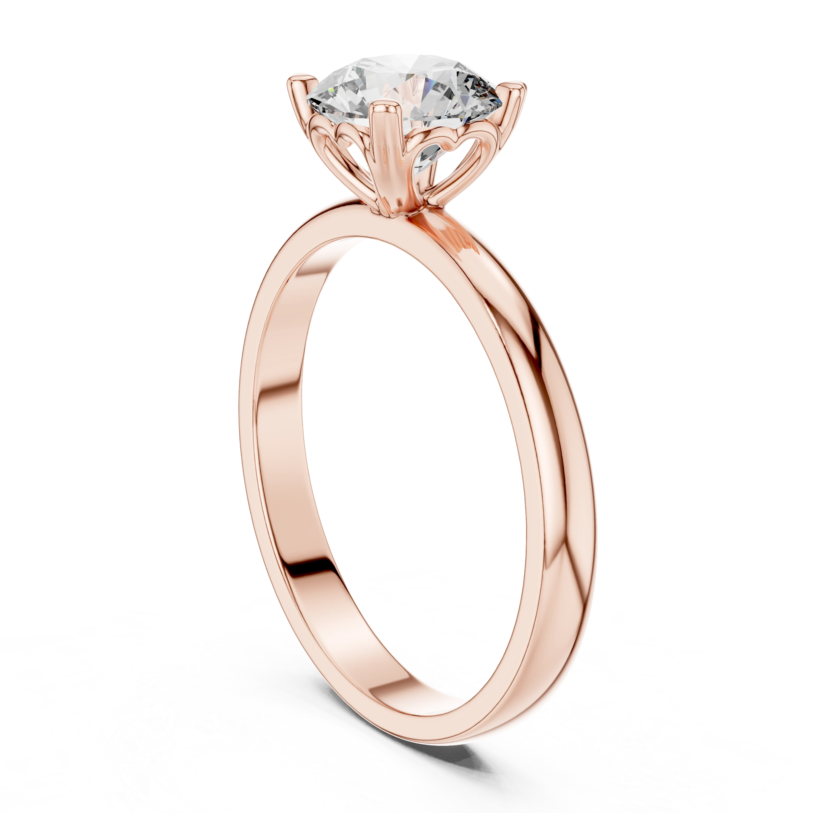 Gold 1Ct Round Solitaire Lab Grown Diamond Dexan Ring
